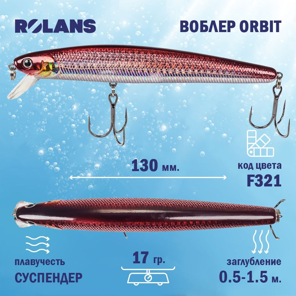 Воблер Rolans ORBIT 130 SP (Длина (мм) 130; Вес (гр.) 17 / F321) #1