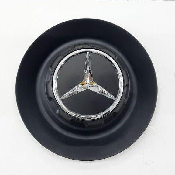 Колпак - заглушка (крышка) ступицы на литые диски для Мерседес тарелка black 145мм сборный с эмблемой #1