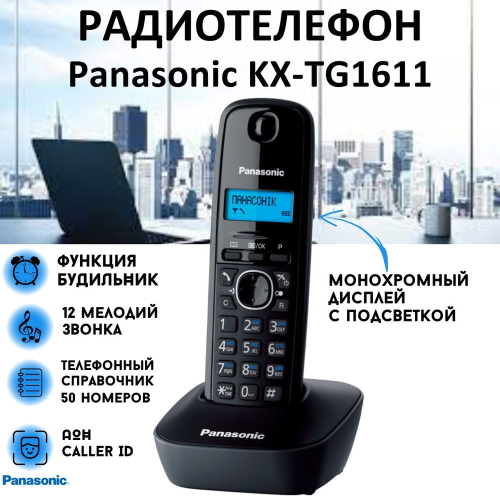 Радиотелефон PANASONIC KX-TG1611RUH #1