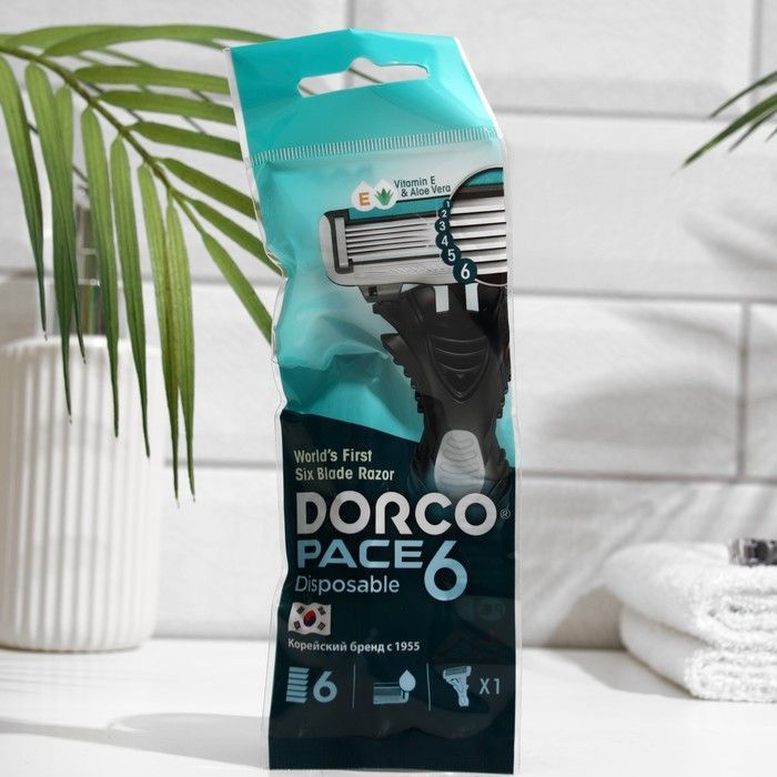 Dorco PACE 6 Одноразовый бритвенный станок мужской 6-и лезвийный с плавающей головкой  #1