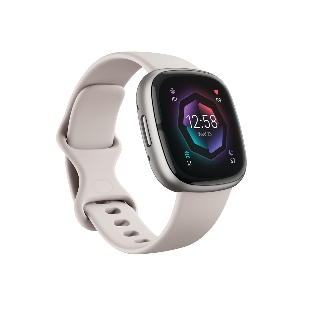 Fitbit Умные часы Sense 2, 40mm, Lunar White / Platinum #1