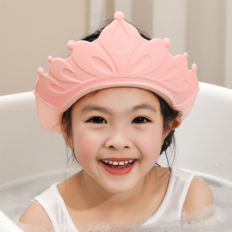 Шапочка козырек детский защитный для купания, мытья головы, стрижки "Корона" , регулируемый с застежкой #1
