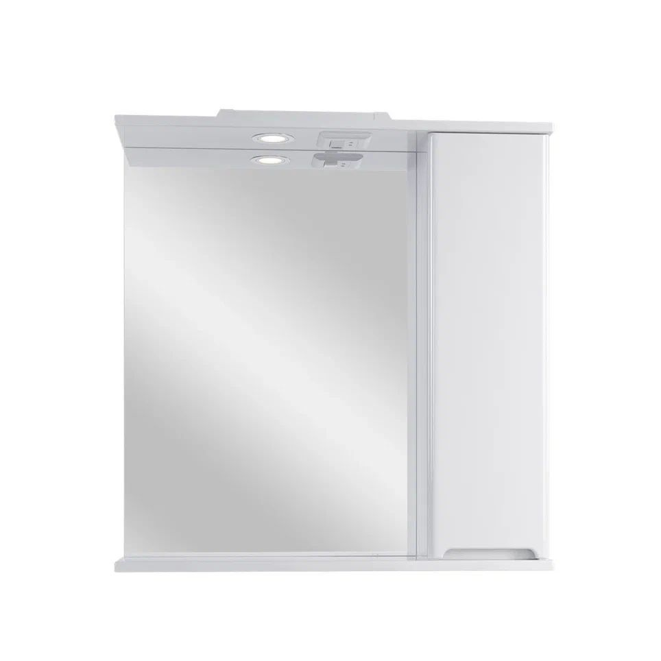 Зеркальный шкаф подвесной SanStar Адель 70 для ванной комнаты белый  #1