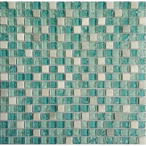 Мозаика Tessare 30,5х30,5х0,6см стекло-мрамор микс серо-зеленый шт(KS36)  #1