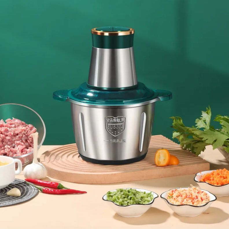 Электрический измельчитель продуктов Food Processor 2 литра, 4 острых лезвия, Мясорубка из нержавеющей #1