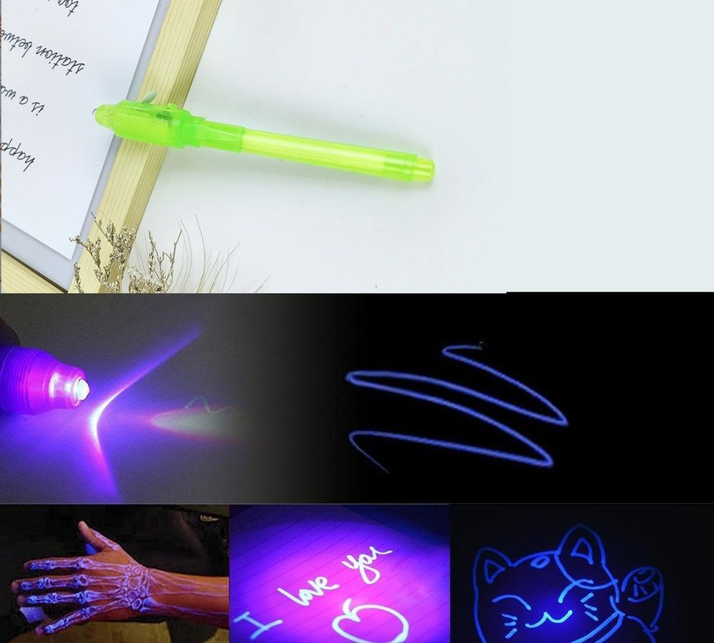 Ручка-шпион c УФ-фонариком с невидимыми чернилами. #1
