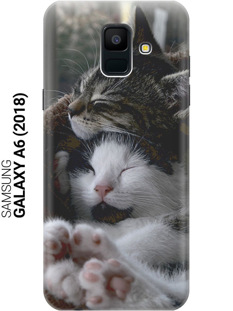 Силиконовый чехол на Samsung Galaxy A6 (2018) / Самсунг А6 2018 с принтом "Отдыхающие котики"  #1