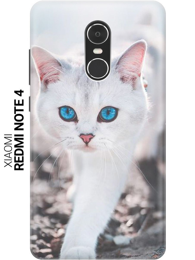 Силиконовый чехол на Xiaomi Redmi Note 4 / Сяоми Редми Ноут 4 с принтом "Голубоглазый кот"  #1
