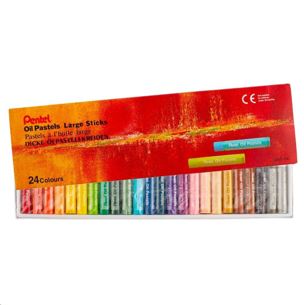 Пастель масляная 24 цвета Pentel "Oil Pastels XXL", картон. упаковка  #1