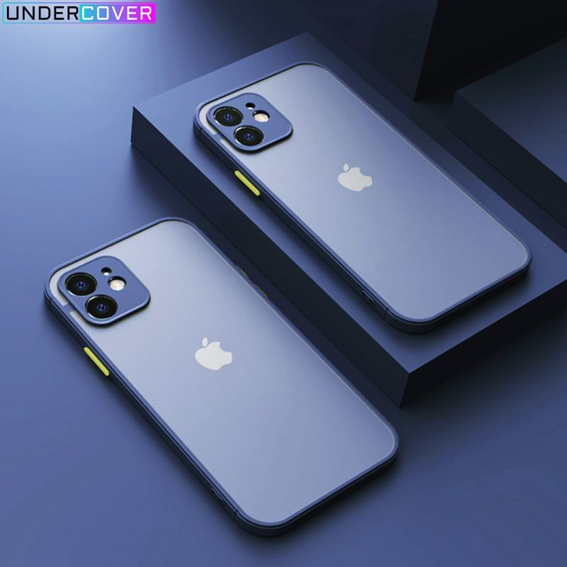 Чехол Matte Light для iPhone 12 с защитой камеры, темно-синий / Матовый чехол на Айфон 12 с покрытием #1
