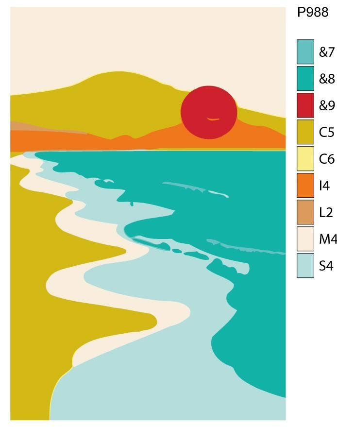 Детская картина по номерам P988 "Утопающий закат в море" 20x30  #1