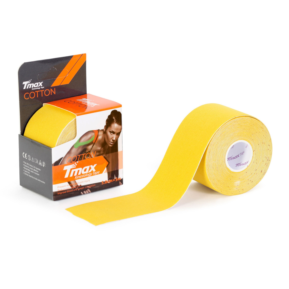 Тейп кинезиологический Tmax Extra Sticky Yellow #1