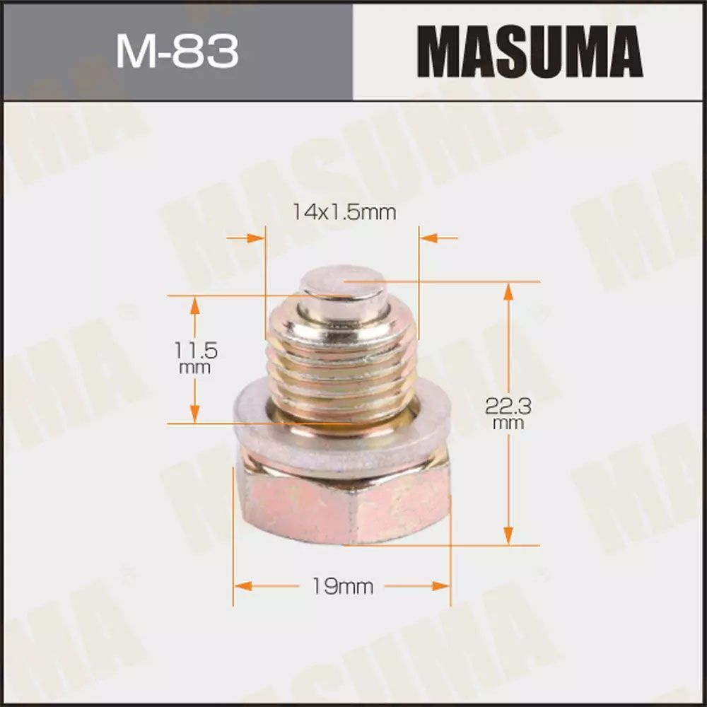 Сливная пробка / Болт сливной с магнитом M14 x 1.5 для MAZDA 3 BK/ CX5 / CX8 / Masuma M83  #1