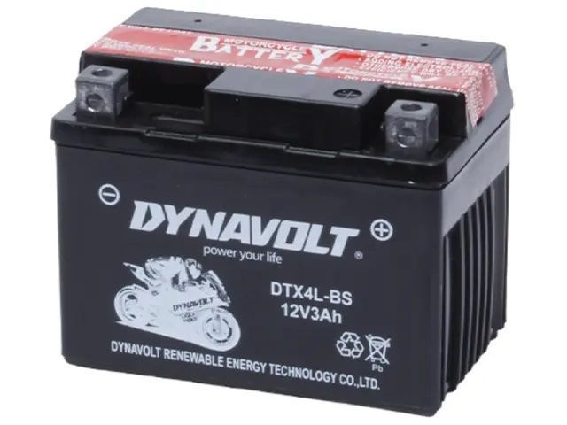 Аккумулятор Dynavolt AGM DTX4L-BS 3Ah ОП 50A мотоциклетный #1