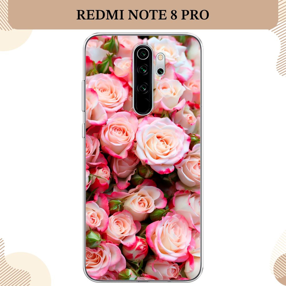 Силиконовый чехол на Xiaomi Redmi Note 8 Pro / Сяоми Редми Нот 8 Про, Много роз  #1