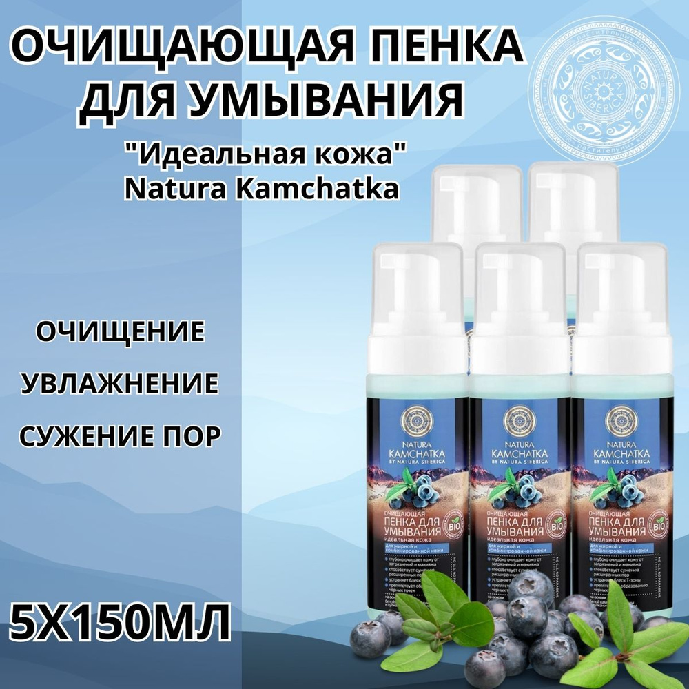 Очищающая пенка для умывания "Идеальная кожа", Natura Kamchatka, 150 мл, 5 шт  #1