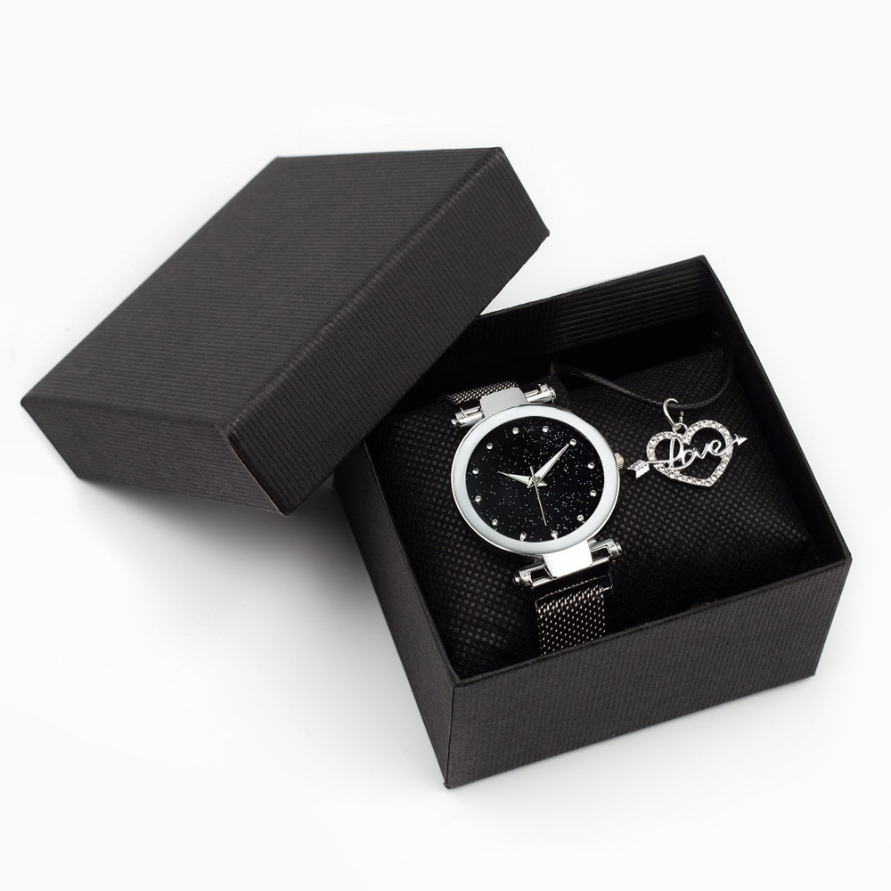 Часы наручные Наручные Женский подарочный набор: наручные часы и кулон  #1