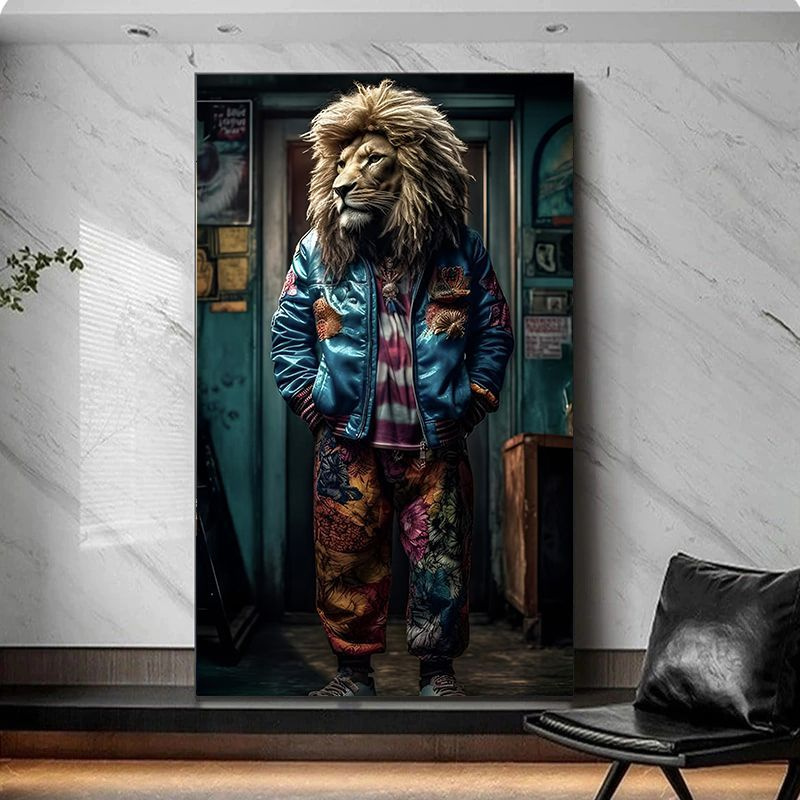 Pechat vip Картина "Интерьерная на холсте Брутальный лев", 70 х 40 см  #1