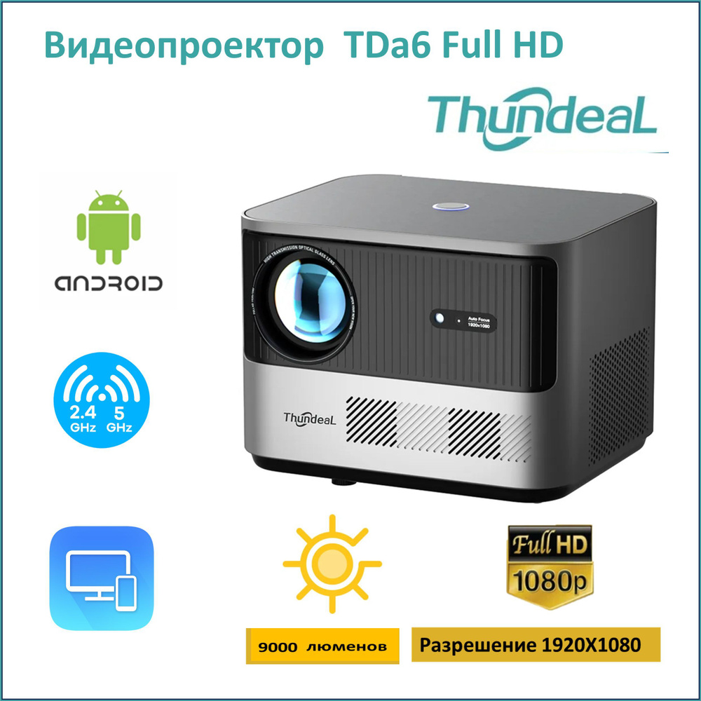 Видеопроектор Thundeal TDa6W Full HD со встроенным Андроид #1