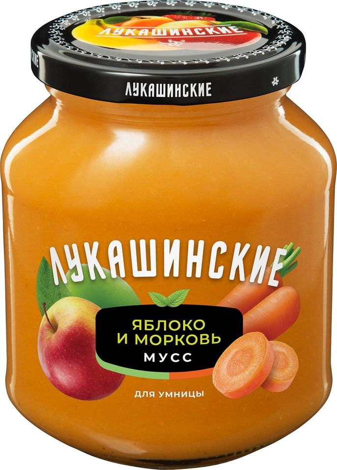 Мусс Лукашинские десерты Яблочно-морковный 370г х2шт #1