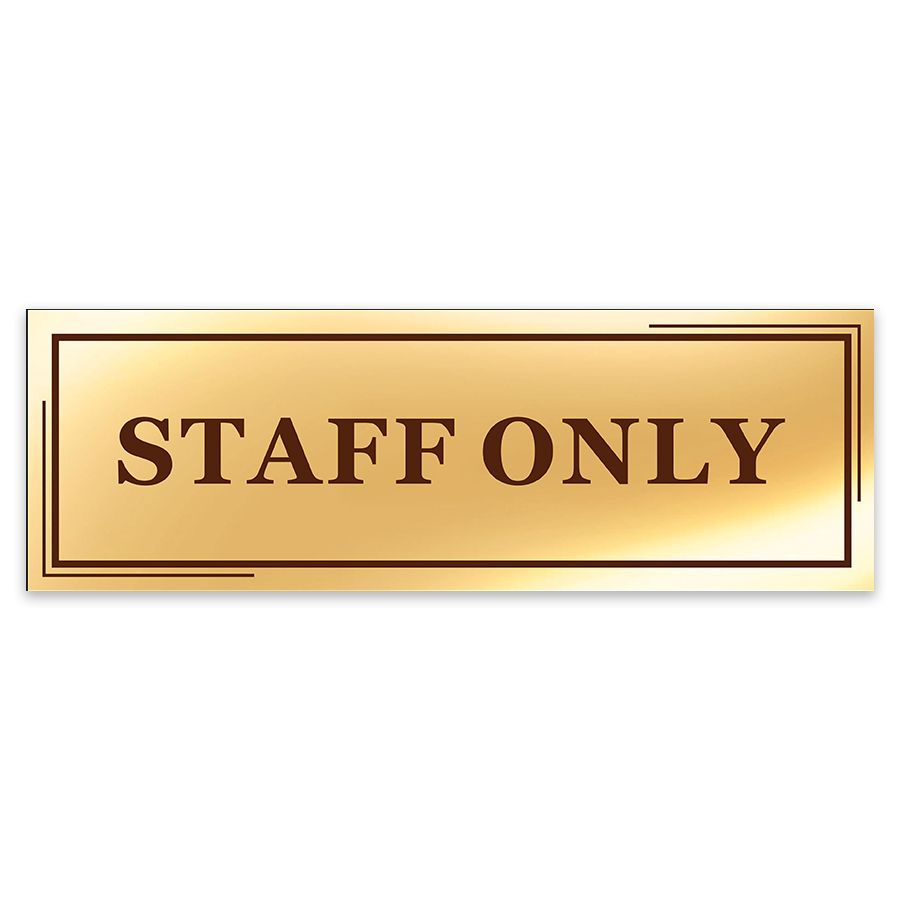 Табличка, на дверь, в офис Мастерская табличек, Staff only, 30x10 см  #1