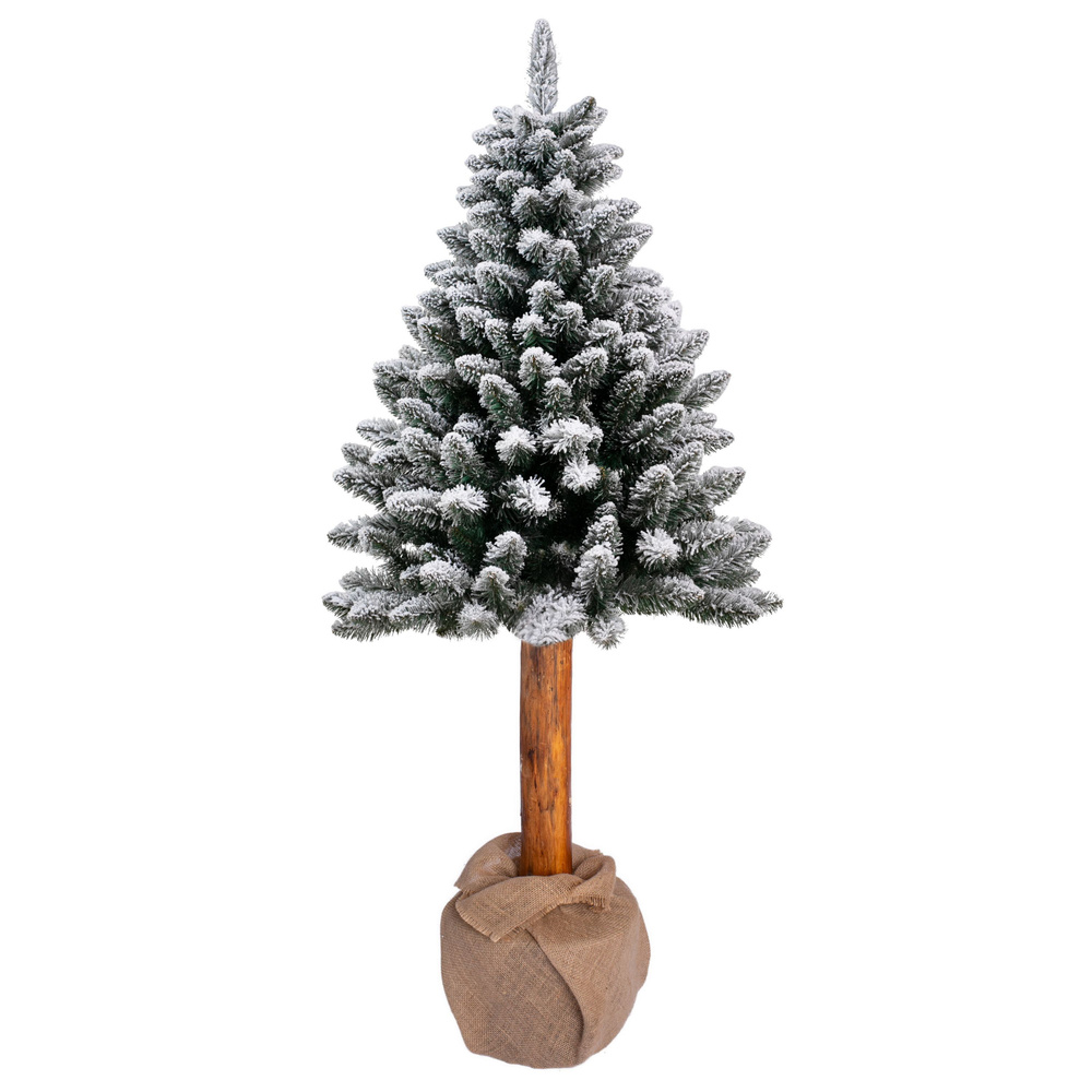 Искусственная елка Pinus заснеженная 210 см с натуральным стволом, ПВХ  #1