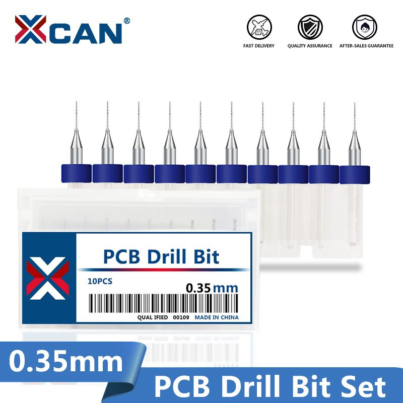 Набор сверл спиральных XCAN для печатных плат 0,35 мм, 10 шт. #1