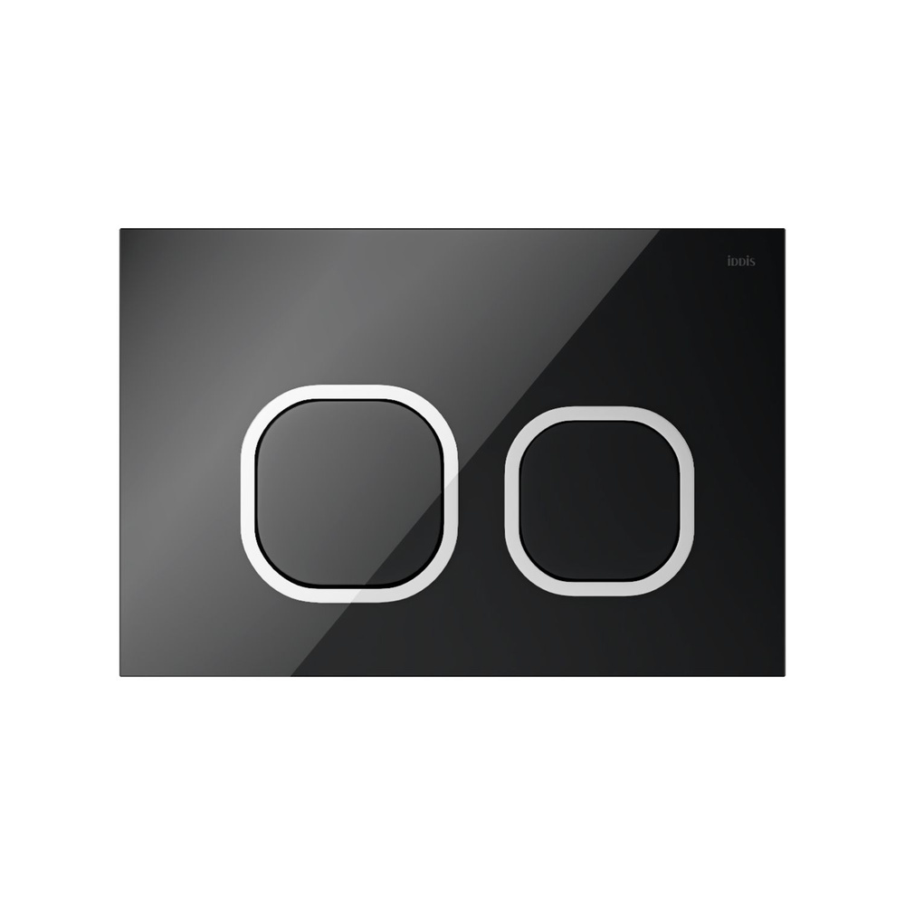 Кнопка смыва для инсталляции IDDIS, закаленное стекло, черная, Uniglass, UNG01BCi77  #1