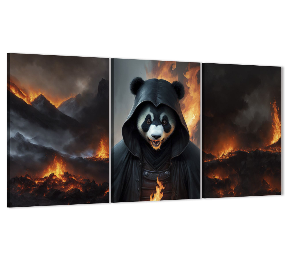 ДоброДаров Картина "Темная фентези панда", 90  х 40 см #1