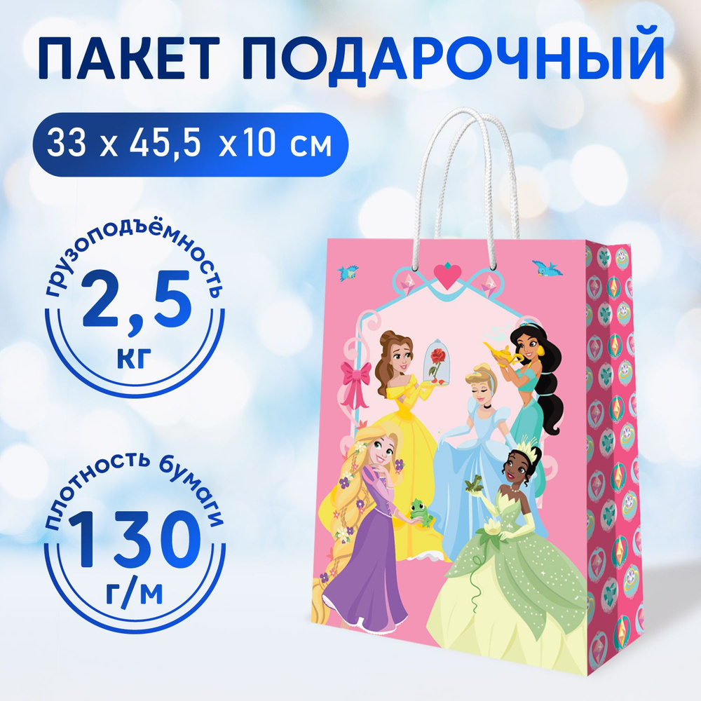 Пакет подарочный ND Play / Disney Princess / Принцессы-1 (330*455*100 мм), бумажный, 298533  #1