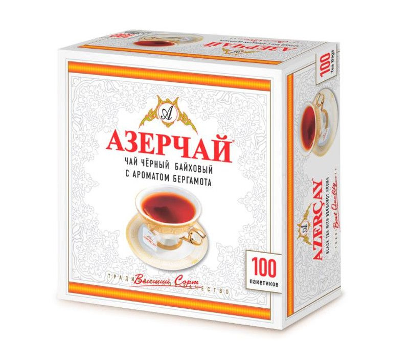 Чай Азерчай чёрный байховый с ароматом бергамота, 100 пак  #1