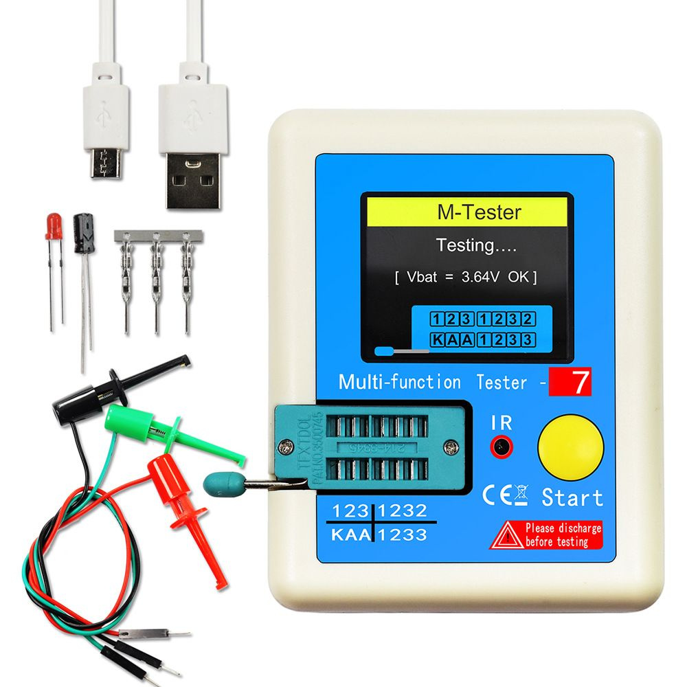 Arduino Tester Rlc LCR-T7 Tester, Тестер радиодеталей, измеритель RLC, определитель типа и ...