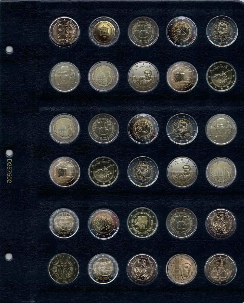 Универсальный лист для памятных монет 2 Евро. КоллекционерЪ. Без монет  #1