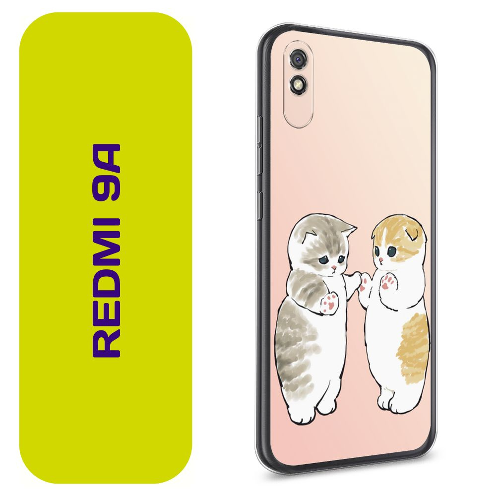 Чехол на Сяоми Редми 9A / Xiaomi Redmi 9A с принтом "Пухлые котики"  #1