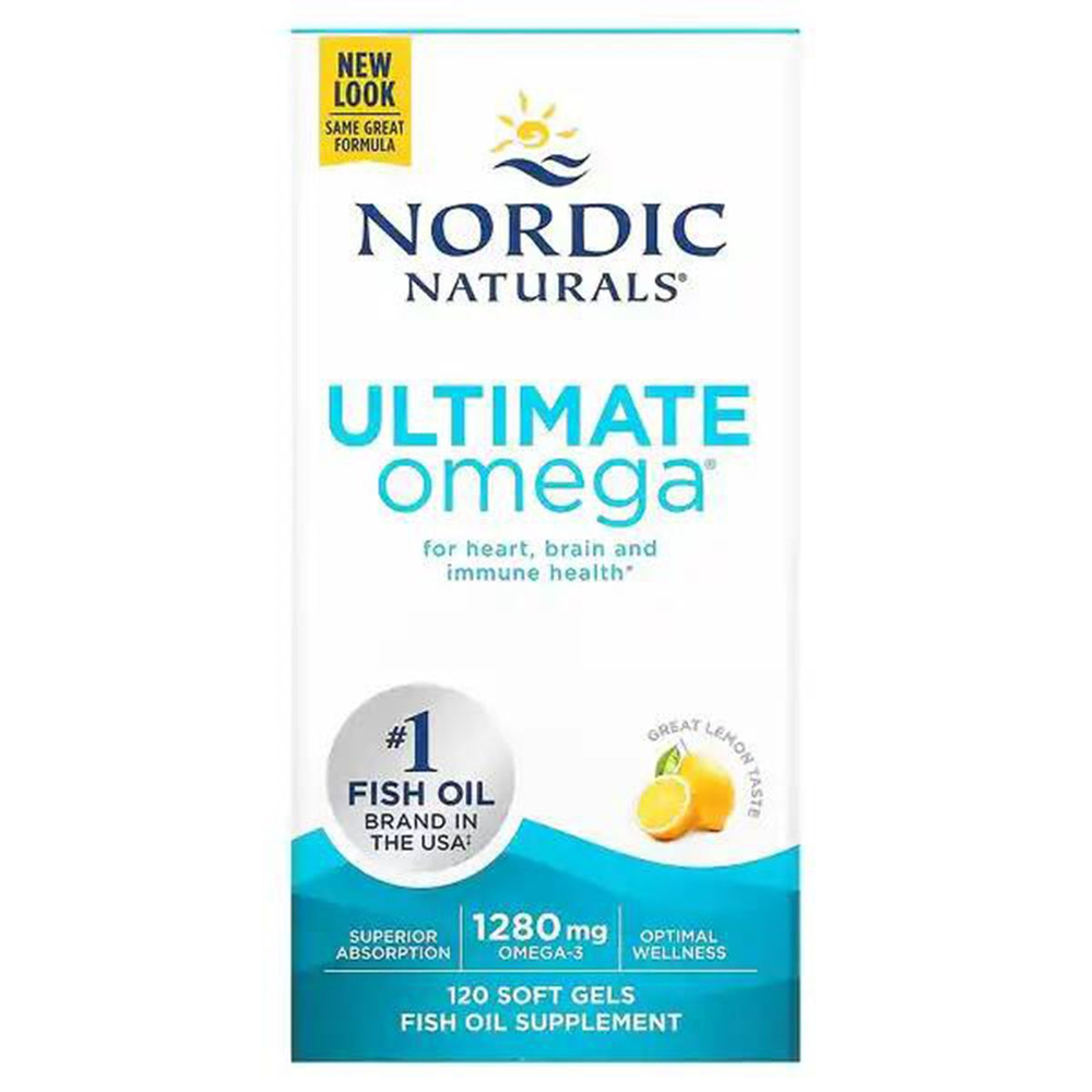 Омега-3 пищевая добавка Nordic Naturals, Ultimate Omega, рыбий жир, ЭПК/ДГК, вкус лимона, 640 мг, 120 #1