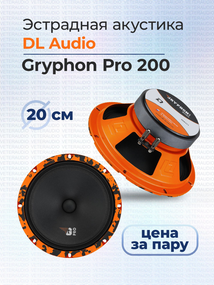 DL Audio Колонки для автомобиля Gryphon Pro_20 см (8 дюйм.)_200, 20 см (8 дюйм.)  #1