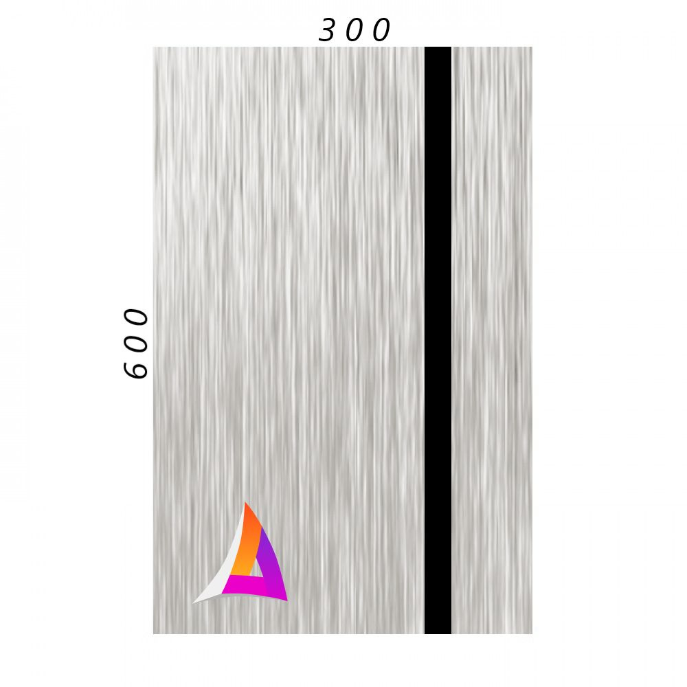 Пластик для лазерной гравировки (Серебро царапанное на чёрном) 300мм_600мм 1.3 мм  #1