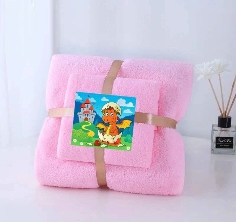Чистюля Набор банных полотенец полотмф, Микрофибра, 60x125 см, розовый  #1