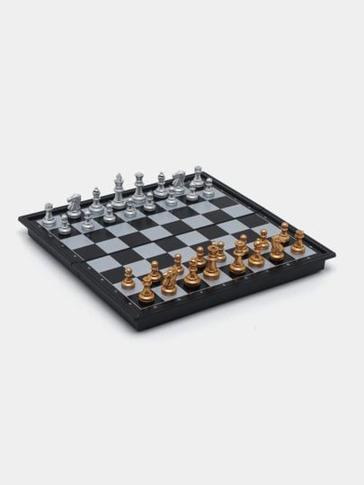 Шахматы магнитные, складные шахматы с золотыми и серебряными фигурами, размер поля 20x20 см  #1