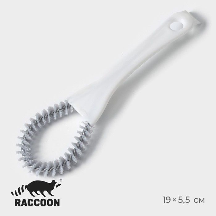 Щётка для чистки посуды и решёток-гриль Raccoon, круг, 19 5,5х2 см, цвет белый  #1