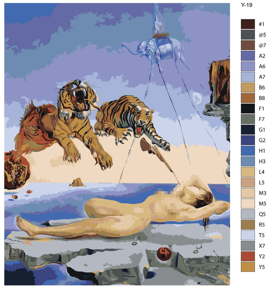 Картина по номерам Y-19 "Репродукция Сальвадора Дали-Сон вызванный полетом пчелы " 40x50  #1