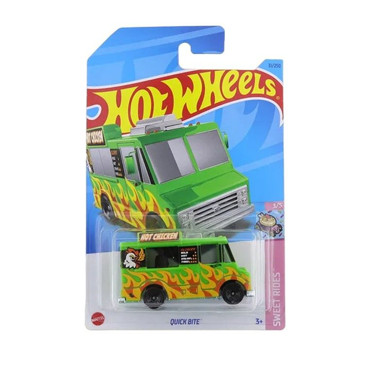 HKJ92 Машинка металлическая игрушка Hot Wheels коллекционная модель Quick Bite салатовый;желтый  #1