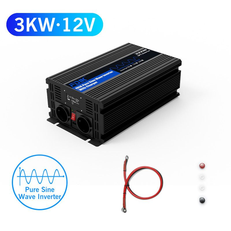 FDIK Чистый синусоидальный инвертор UPS с зарядным устройством 12V 220V ...