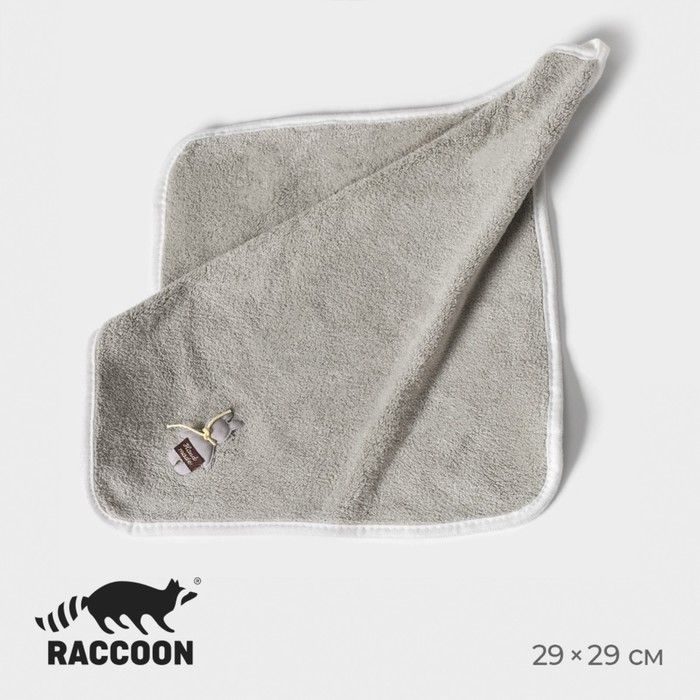 Салфетка для уборки Raccoon Белая, микрофибра, 29 29 см #1