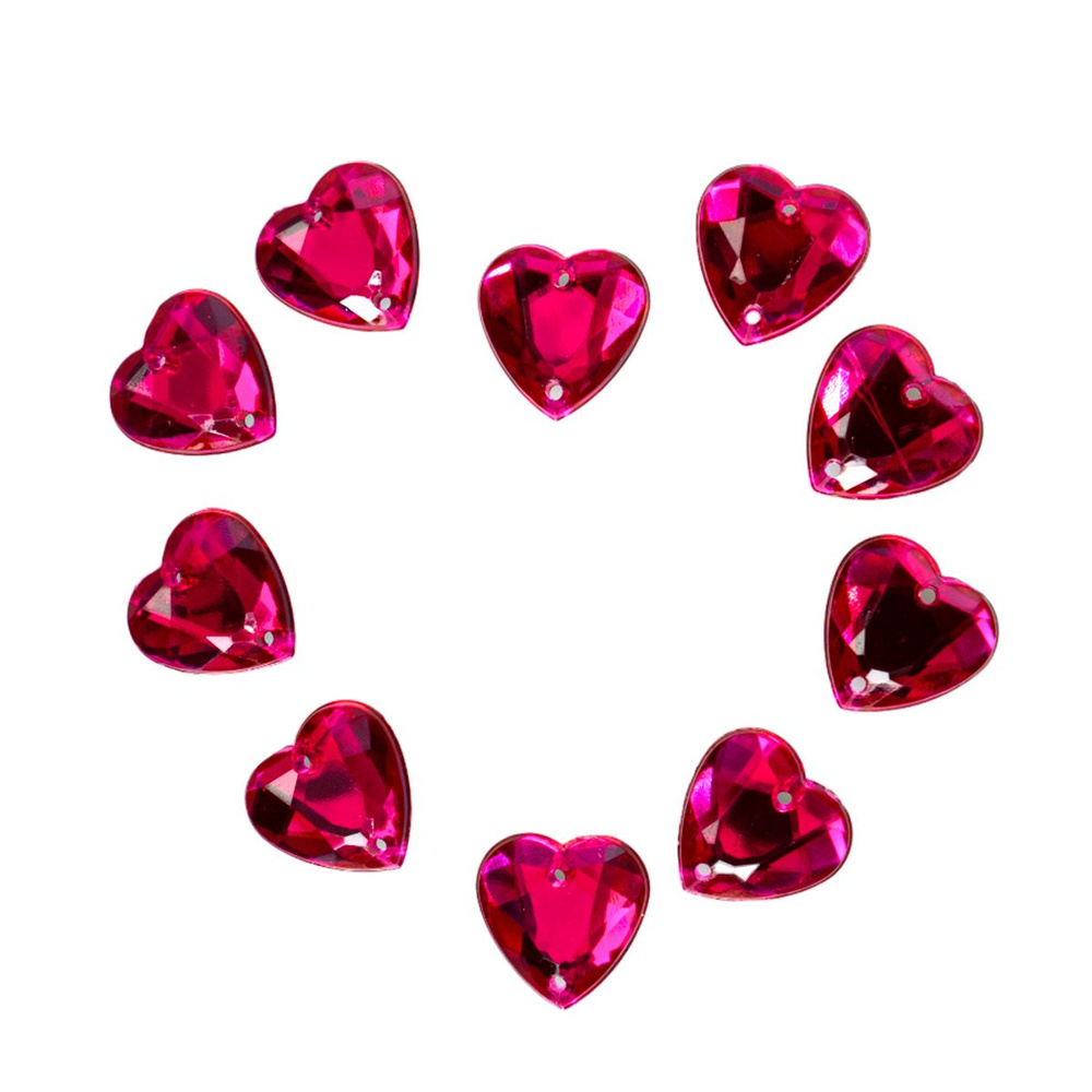Стразы пришивные сердечко розовое 30 грамм #1