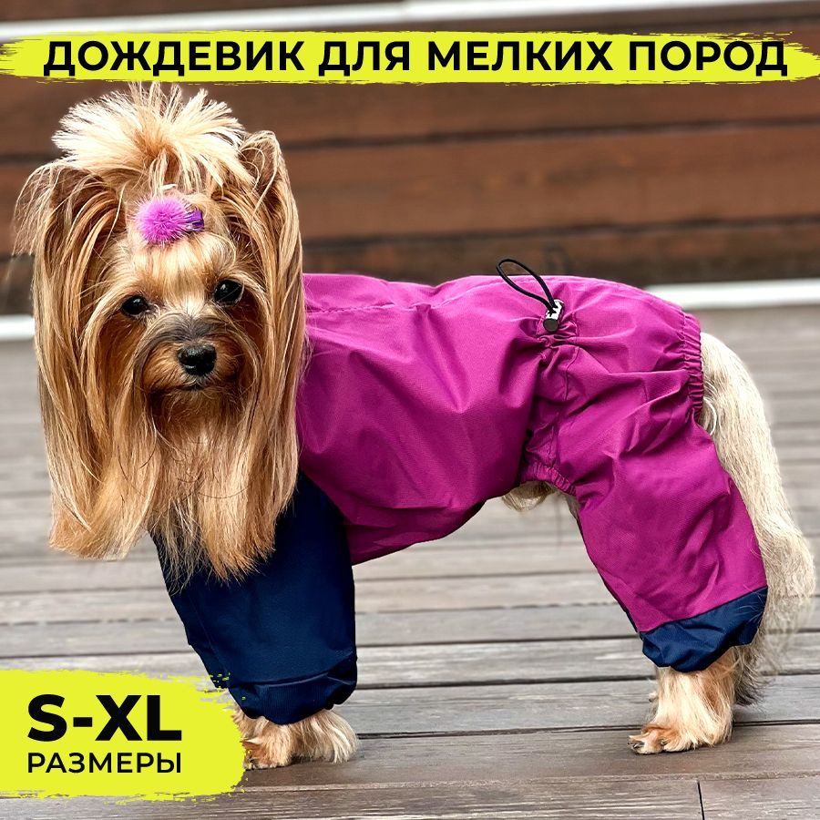Комбинезон для собак мелких пород, демисезонная одежда для животных, дождевик водоотталкивающий ветронепродуваемый #1