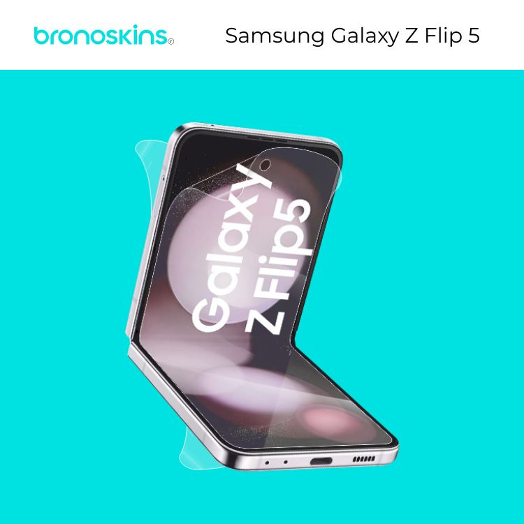 Защитная бронированная пленка на внешний экран и заднюю панель Samsung Galaxy Z Flip 5 (Матовая)  #1