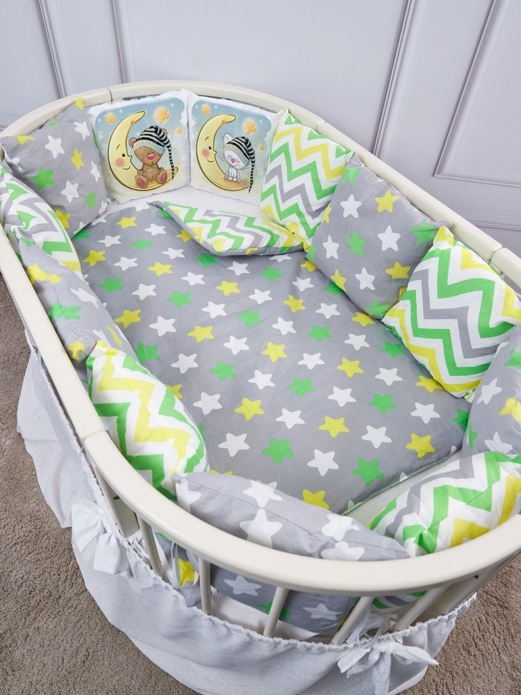 Комплект для детской кровати 13 предметов: бортики, одеяло.  #1