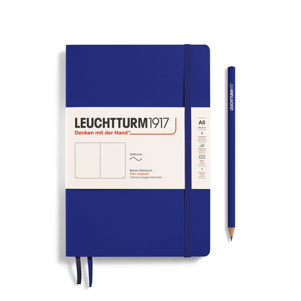 Блокнот Leuchtturm1917 A5, мягкая обложка, нелинованный, чернильный  #1