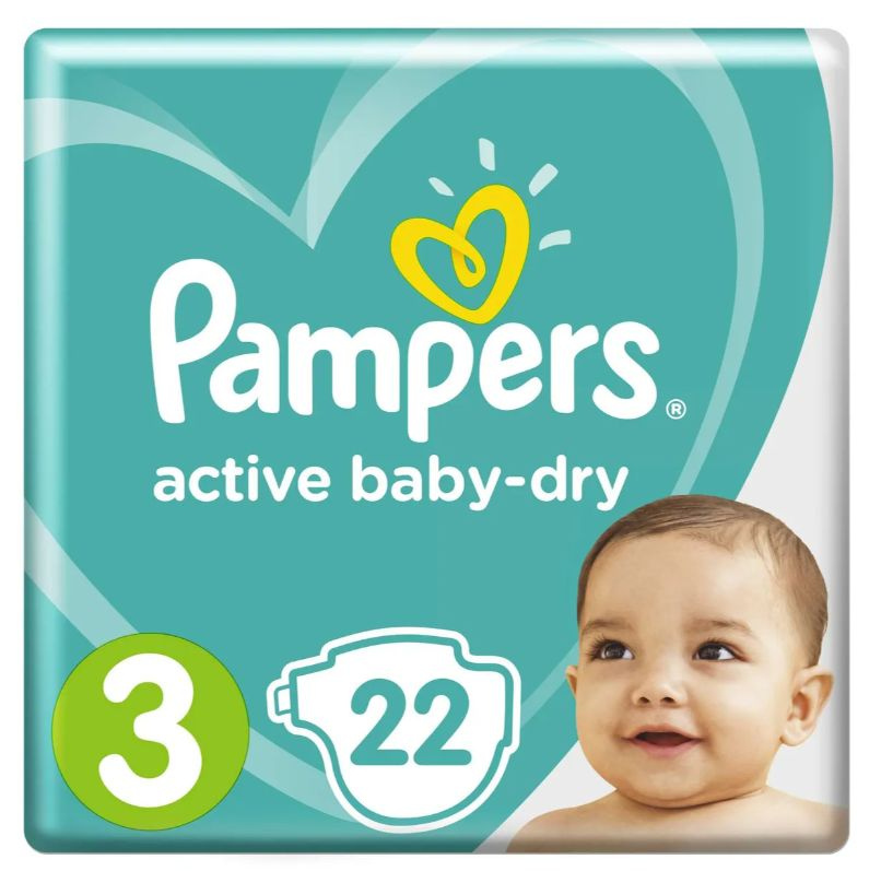 Pampers Подгузники Active Baby-Dry 6-10 кг, размер 3, 22 шт в уп #1